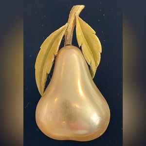 JJ Faux Pearl pear pin from the 1960s